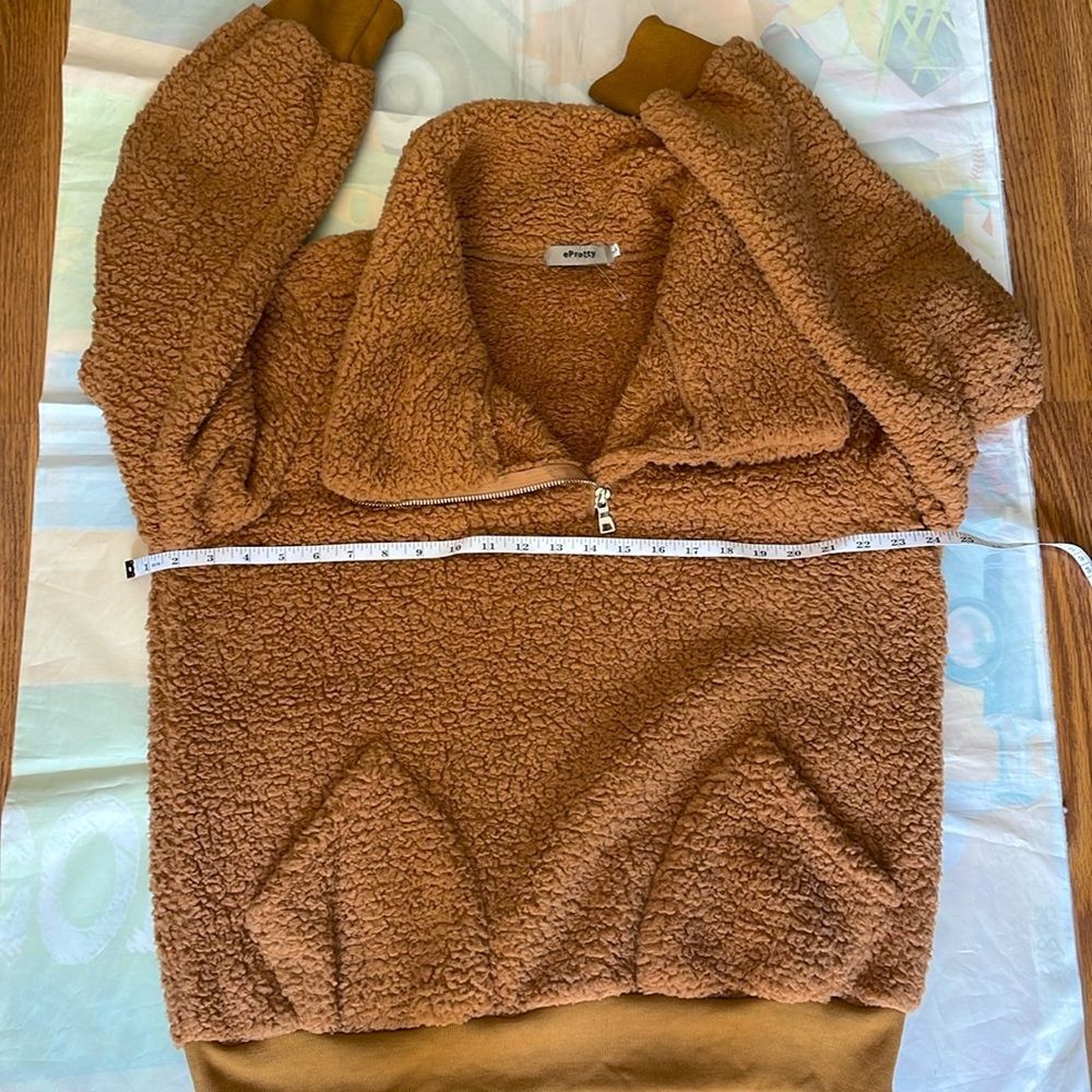 EPretty Sherpa soft comfy pullover jacket sweatshirt- Size L NEW - Picture 8 of 9